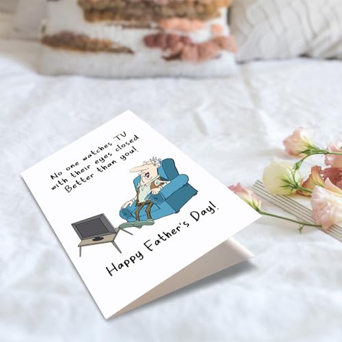 Funny Father's Day Card for Dad - Hilarious TV Watcher Design