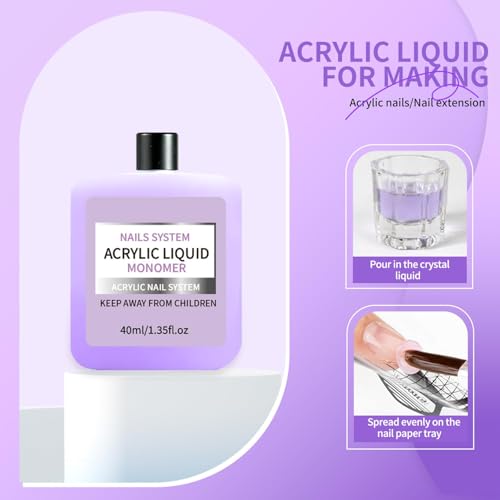 Gadcrystal Acrylic Nail Liquid Monomer 40ml for Nail Extension DIY