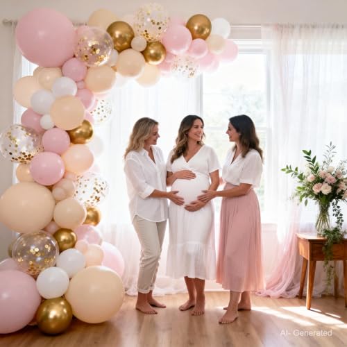 Pink and Gold Balloon Arch Kit - 139 Latex Balloons for Parties