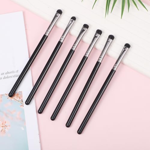 Xyembu 6-Piece Eye Makeup Brush Set, Black Concealer and Eyeshadow Brushes