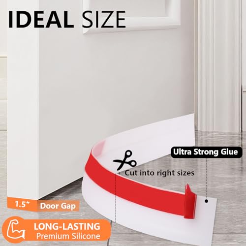 Adjustable Door Draft Stopper - 4 Pcs Weather Stripping Seal 2" W x 39" L