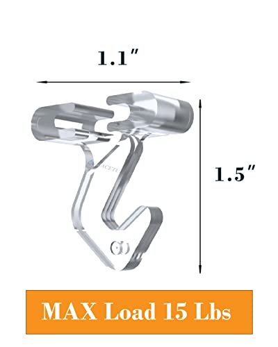 NACETURE Clear Drop Ceiling Hooks - 12 Pack Polycarbonate Hangers for Classroom & Office Decor