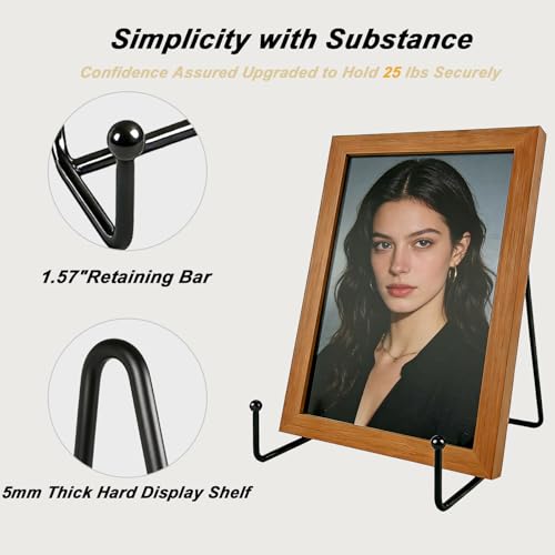 SEUNGCH 5 Pack 10 Inch Metal Plate Display Stands Bracket Holders - Modern Minimalist Design