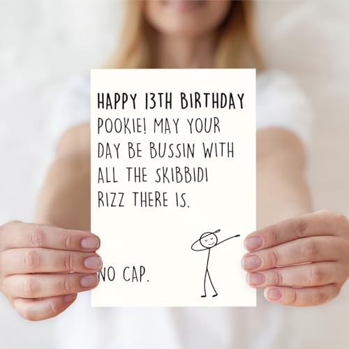 Funny 13th Birthday Card for Teenagers - Gen Z Slang Design ZN212