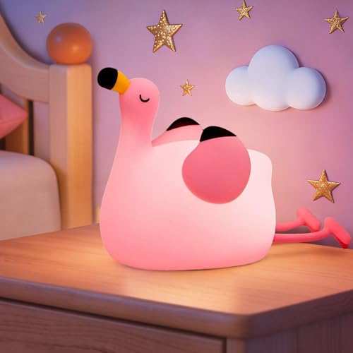 YISUN Flamingo Night Light - Rechargeable Silicone Nursery Lamp
