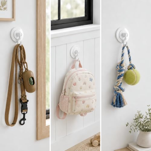 Heavy Duty Adhesive Hooks for Wall & Ceiling - 4-Pack, 3 lbs Capacity, 360° Adjustable, No-Drill Installation