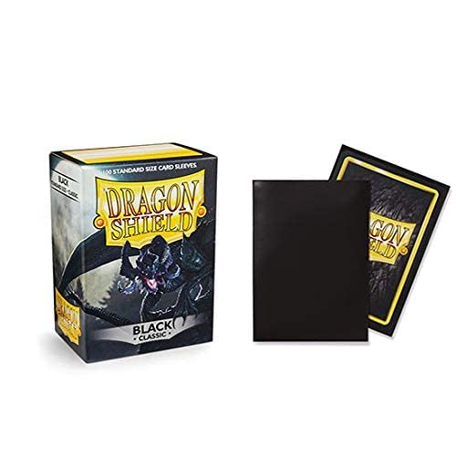 10 Packs Dragon Shield Classic Black Standard Size 100 ct Card Sleeves Display Case
