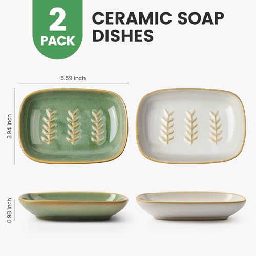 Farielyn-X Ceramic Soap Dish Set - Decorative & Easy to Clean