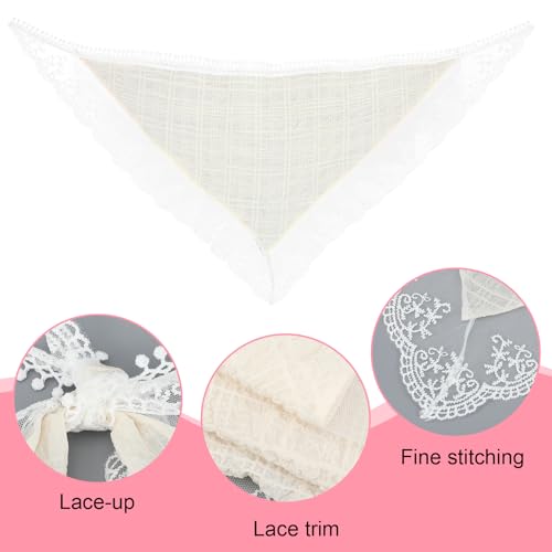 Tucnoeu 2 Pcs Vintage Lace Triangle Head Scarf for Women Headband