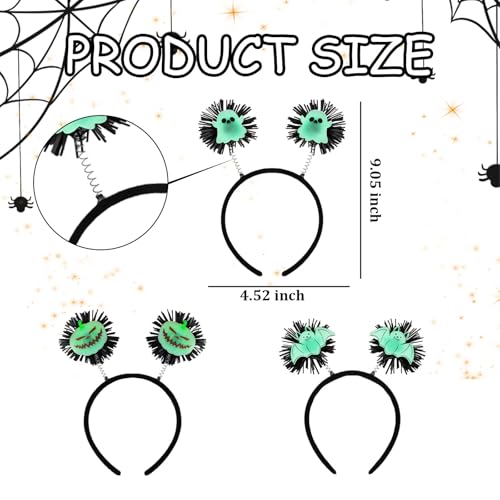 ANBALA 3Pcs Glow in the Dark Pumpkin Headband Halloween Hair Accessories