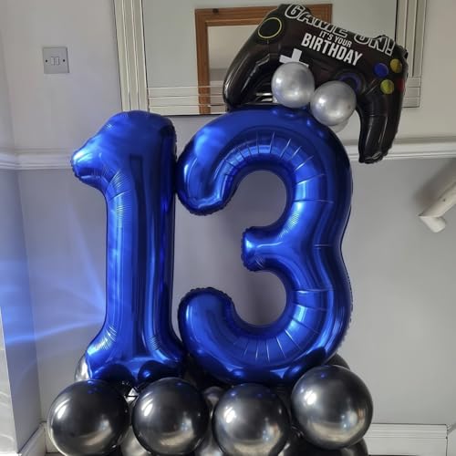 40 Inch Navy Blue Number 6 Balloon - Foil Mylar for Birthday Parties