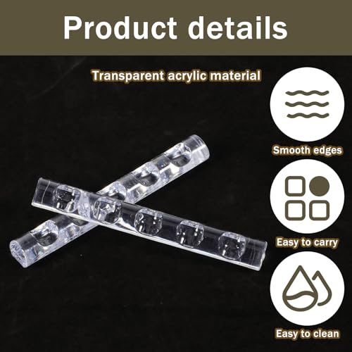 2 Pack Acrylic Nail Art Brush Holder Transparent Crystal Pen Stand