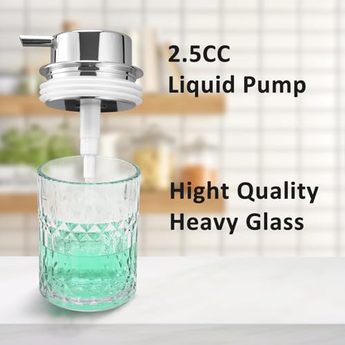 TOOZFO Glass Soap Dispenser with Rust-Proof Pump - 10oz