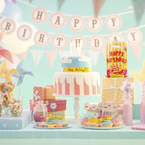 25 Pack Cartoon Birthday Party Favor Bags - Eco-Friendly Treat Bags