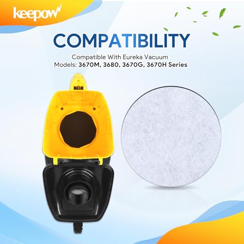 KEEPOW Vacuum Filters for Eureka 3670M Series - 8 Pack HEPA Replacement