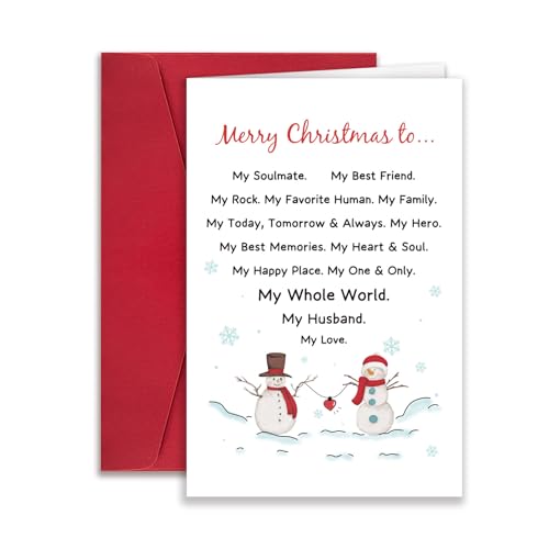 Romantic Christmas Card for Husband | Sweet Xmas Card Gift