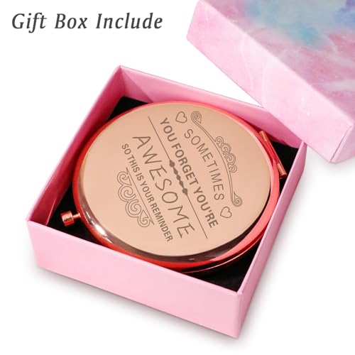 QUSTGO Personalized Engraved Compact Mirror Custom Gift for Women