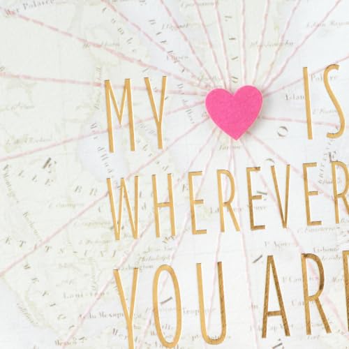Hallmark Signature Anniversary Greeting Card - My Heart Is Wherever You Are