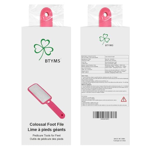 BTYMS Professional Foot File and Callus Remover - Stainless Steel Pedicure Rasp