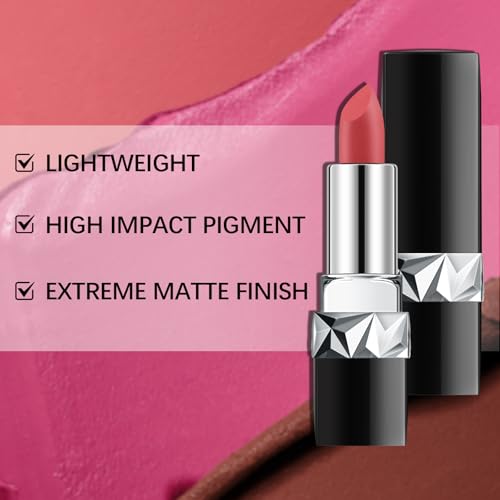 Apooliy Matte Lipstick Set Long Wear Velvet Lip Makeup Pen 3pcs