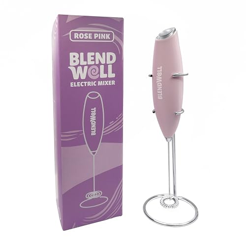 BlendWell Handheld Electric Milk Frother for Coffee and Matcha - Rose Pink