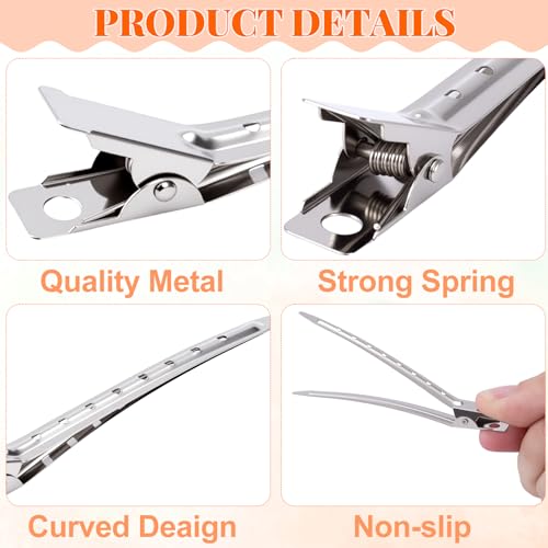 Incinkod 12 Pcs Metal Duck Bill Hair Clips for Styling and Sectioning