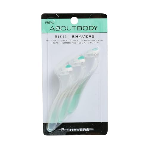 About Face Bikini Shavers - 3 Pack Japanese Steel Razors with Aloe