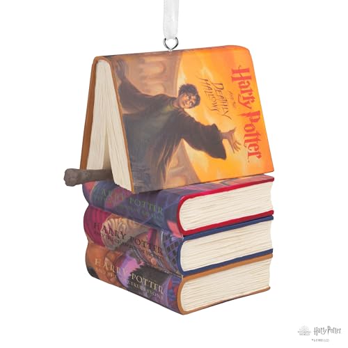 Hallmark Harry Potter Christmas Ornament - Stacked Books with Wand