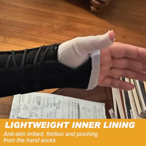 4 Pcs Hand Socks for Splint Elastic Stockinette Tubing Wrist and Thumb Spica Wrap Liner for Under Brace for Women Men (3.9 x 13.3 Inch)