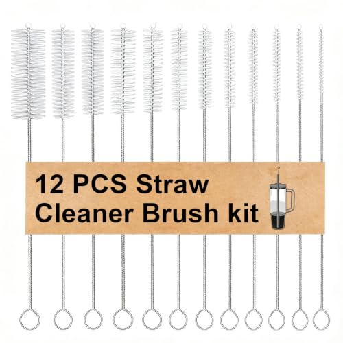 12-Piece Straw Cleaner Brush Set for Stanley Mug & Bottles