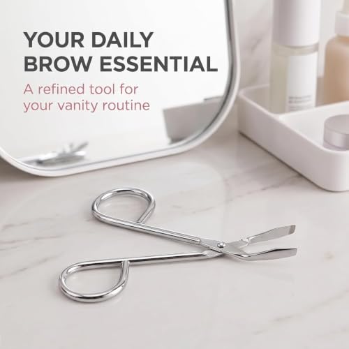Tustao Stainless Steel Eyebrow Scissors and Flat Tip Tweezers Set
