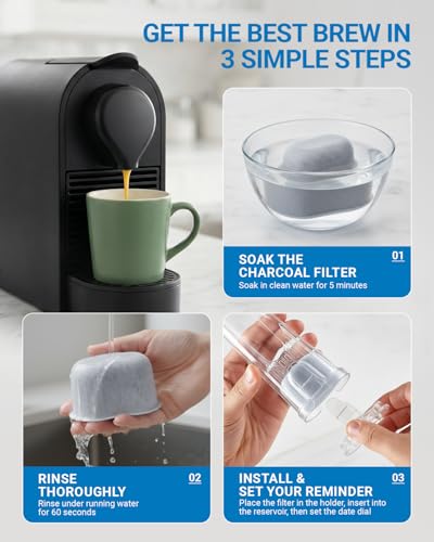 Keurig Water Filter Holder & 2 Replacement Filters - Tall Reservoir Compatible