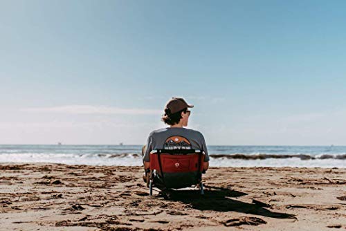 2 Pack of Neso Lightweight Water Resistant Beach Chairs with Shoulder Strap and Slip Pocket - Folds Thin (Lehua Red)