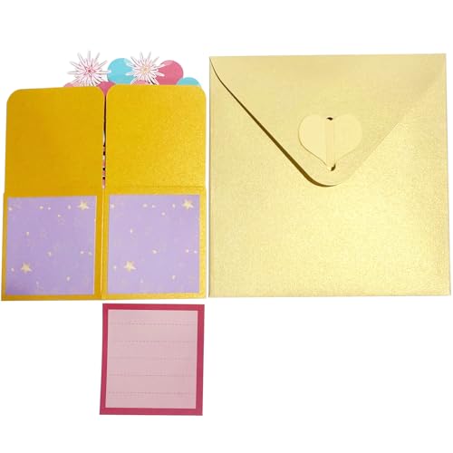 3D Pop-Up Birthday Card with Envelope - Handmade Greeting Card