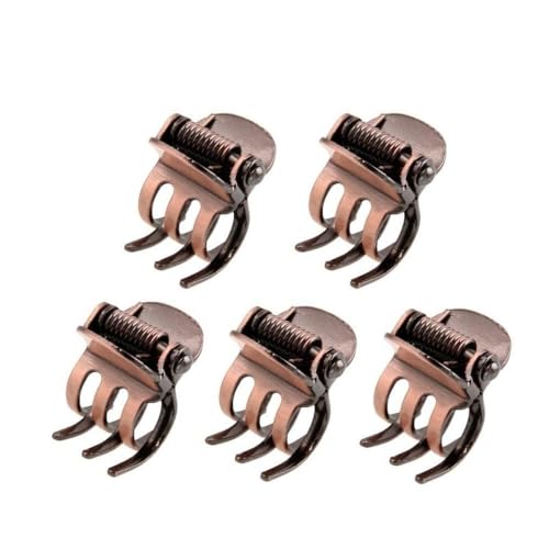 Mozff Mini Metal Hair Claw Clips - 5 Pcs Bronze Side Bangs Hairpins