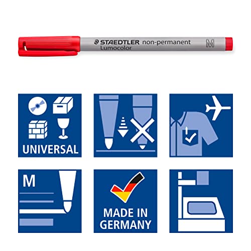 Staedtler Lumocolor Medium Erasable Projection Markers Set of 6