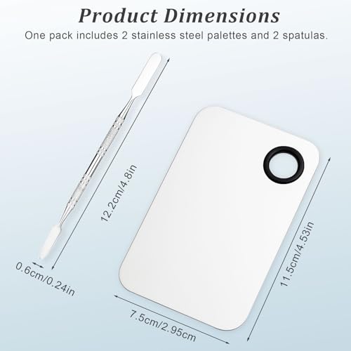 Stainless Steel Makeup Mixing Palette with Spatula for Foundation and Art