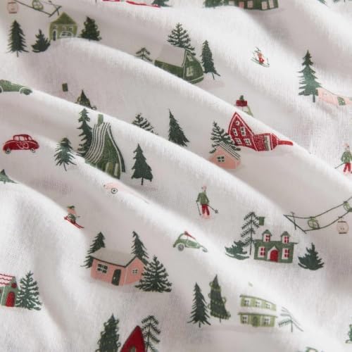 King Sheet Set with Fitted Sheet & Pillowcases - Ski Village Green