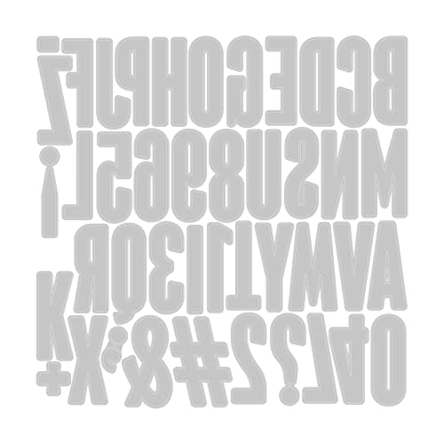 Sizzix Thinlits Die Set 43PK Alphanumeric Bulletin by Tim Holtz, 666281, Cranberry