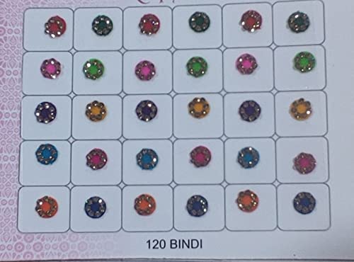 Crystal Bindi Book 120 Round Forehead Decors for Traditional Party Wear