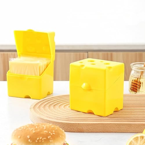 CREHNIL Cheese Slice Storage Container - Yellow ABS Fridge Keeper