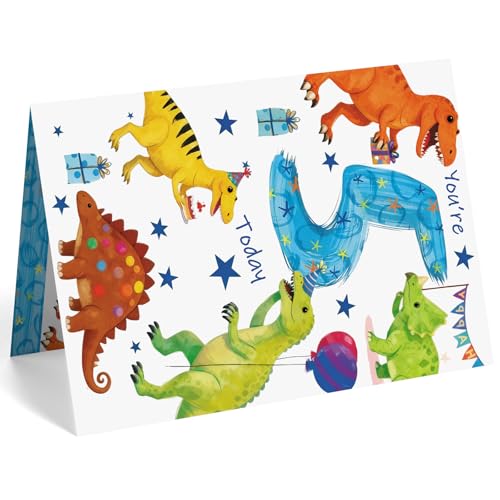 Dinosaur 5th Birthday Card for Boy - Cute Greeting Card (MS432)