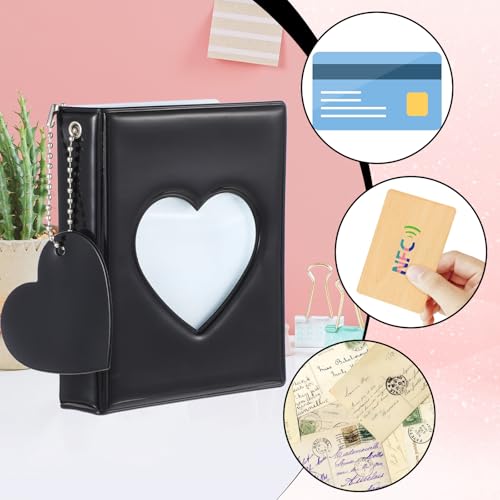 3-Inch Photo Card Holder Album with 32 Pockets - Black