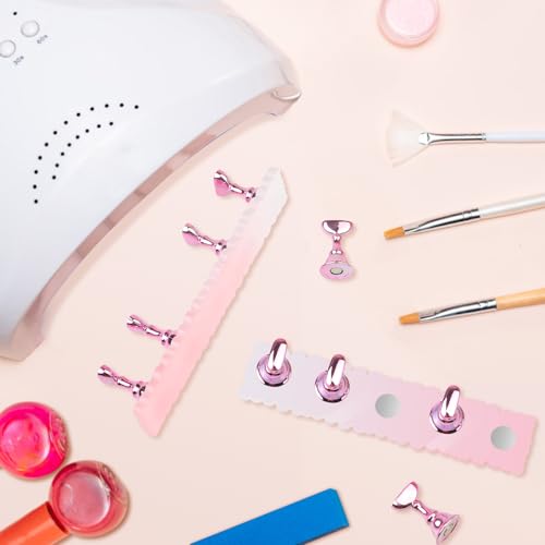 LADYING Magnetic Nail Art Practice Stand Set 2-Pack Acrylic Holder
