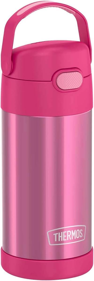 THERMOS FUNTAINER Water Bottle - 12 Ounce Kids Stainless Steel Vacuum Insulated - Pink
