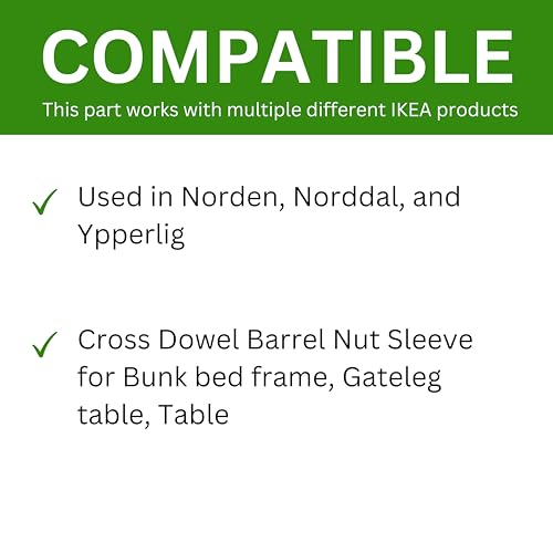 IKEA Replacement Cross Dowel Barrel Nut Sleeve - Pack of 8