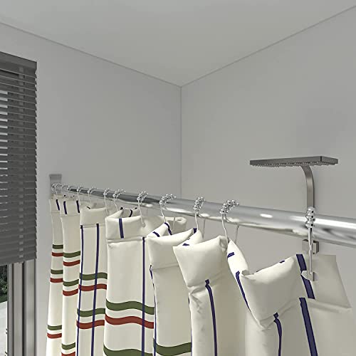 Naiture Stainless Steel Shower Curtain Hooks - Set of 12, Chrome