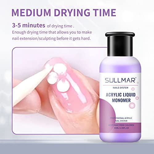 SULLMAR Acrylic Nail Liquid Monomer 40ml Non-Yellowing