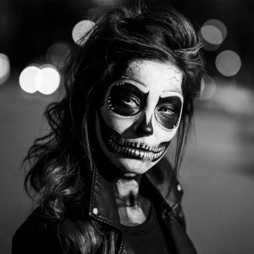 Halloween Face Tattoos - 5 Sheets Zombie Skull Makeup Stickers