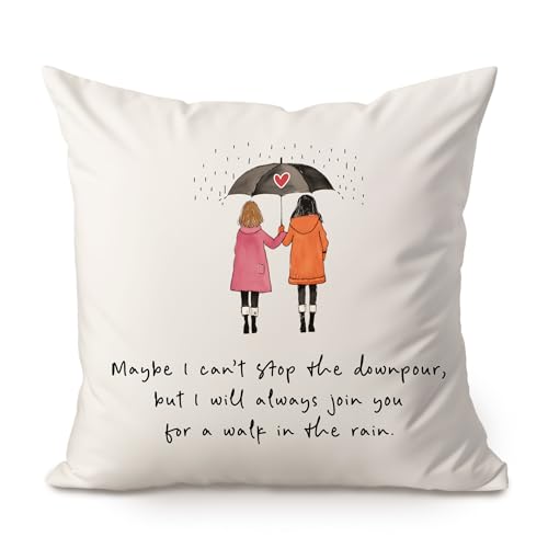 Maybe I Can't Stop The Downpour Friendship Pillow Cover 18x18in - Bestie Gift, Sister Decor